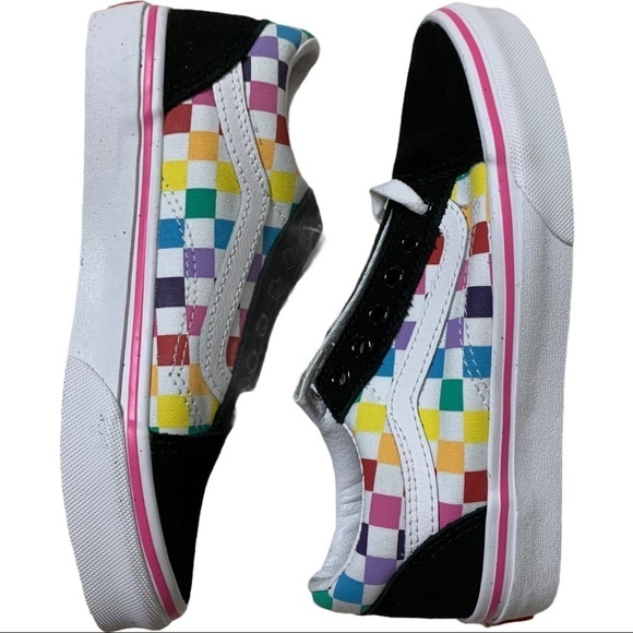 Vans Old Skool Checkerboard Rainbow TR Size 2.0 K - Picture 3 of 9